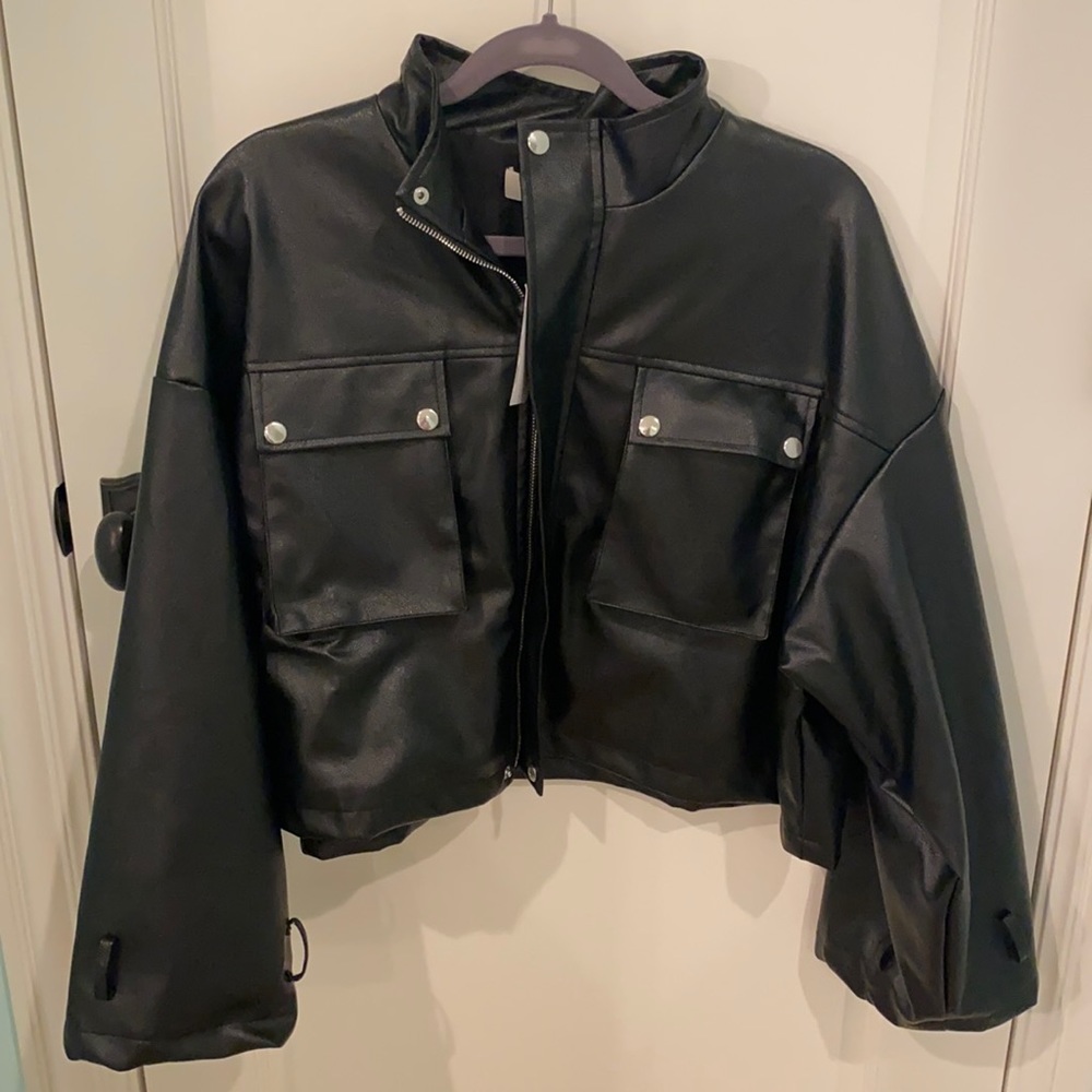Cider Oversized Leather Jacket
